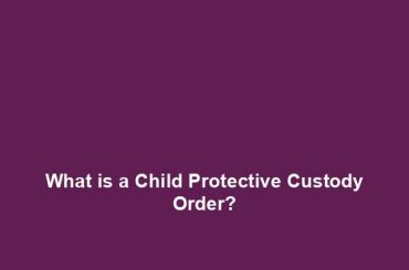 What is a Child Protective Custody Order?